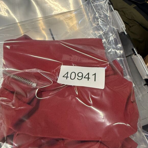 Apt. 9 Blouse Women S Small Red Zipper V-Neck Long Sleeve Casual Solid Comfort - Picture 7 of 7